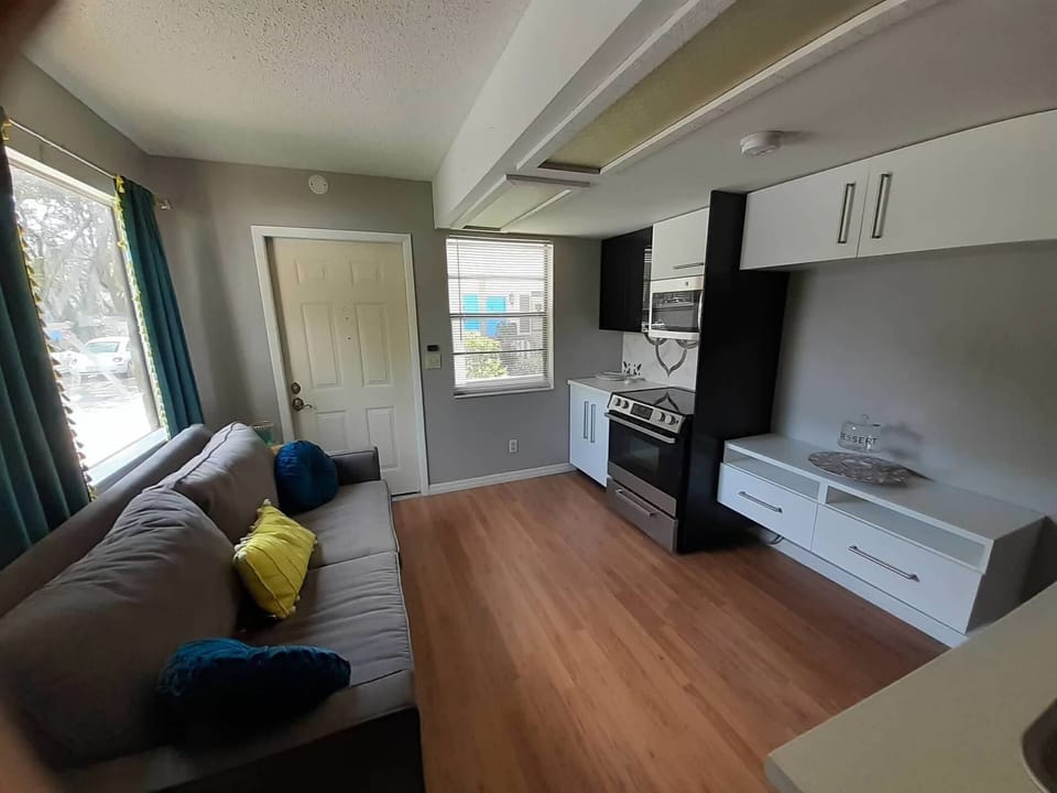 Quaint and quintessential Kitchen/ Living Room combo!