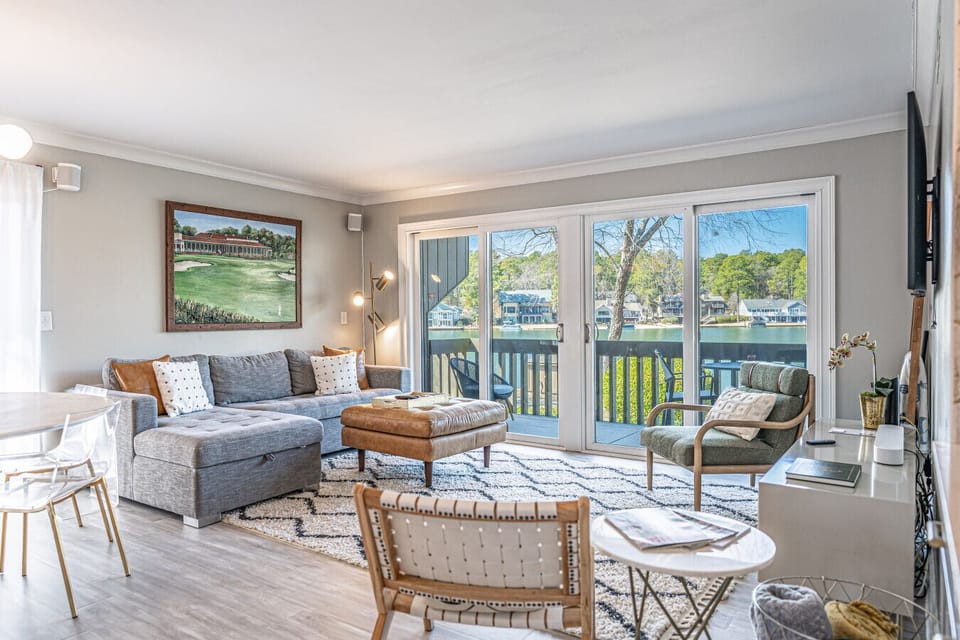 Lake View from the Living Room – Enjoy peaceful water views right from the couch.