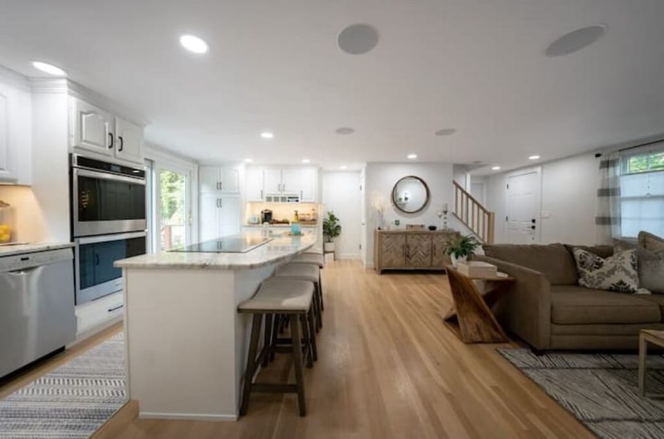 Surround Sound System in Kitchen & Living Room Make Cooking Meals Fun