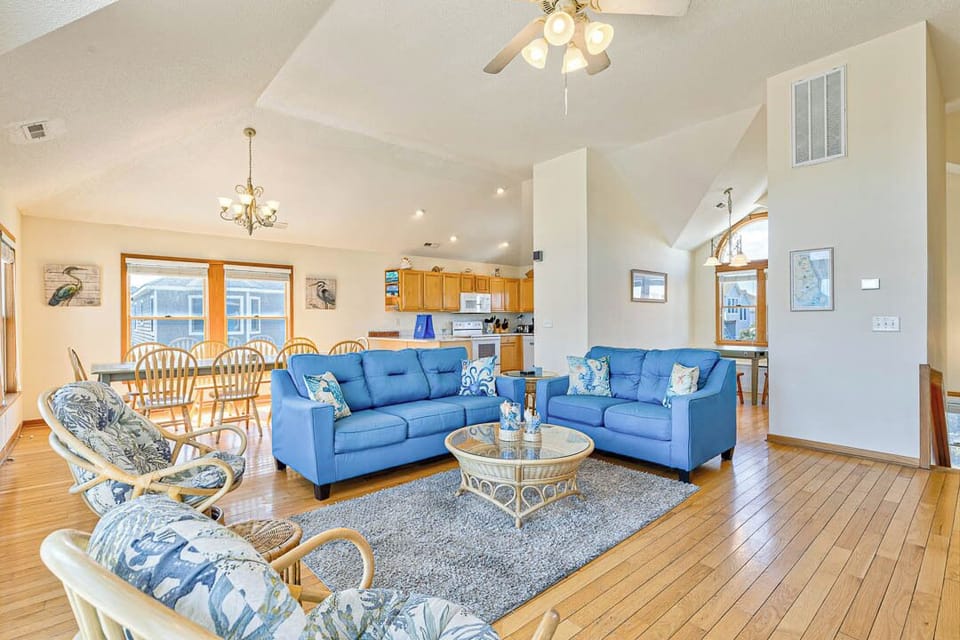 Top-Level Living Room with Deck Access