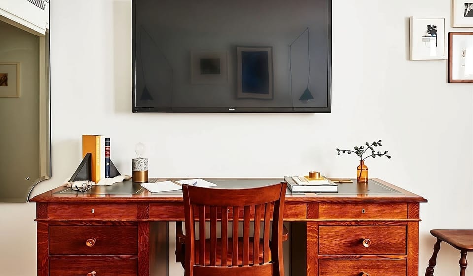 Plug in and focus at a roomy desk setup.