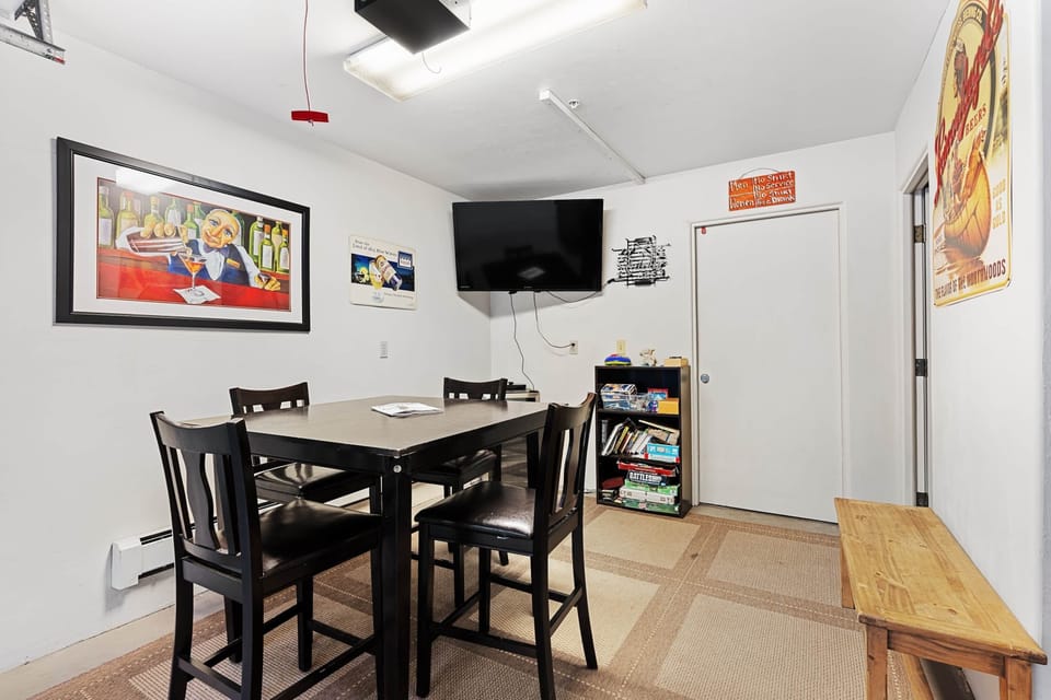 Ground level garage game room