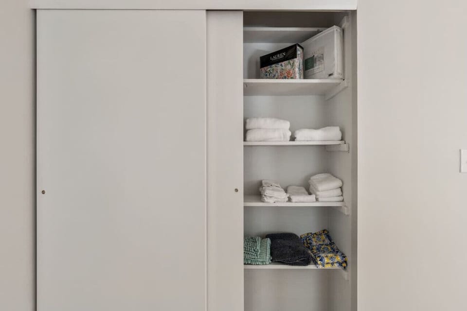 Linen closet with essentials
