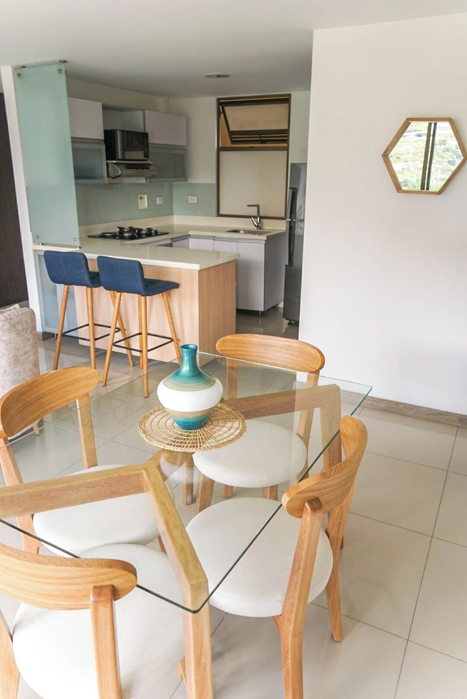 Dining area and kitchen
