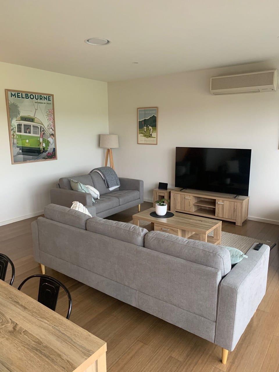 Living room complete with 65" HDTV including Netflix/Disney/Amazon/Optus/Foxtel.