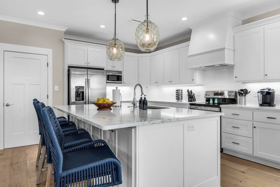 Stylish open kitchen ideal for entertaining guests
