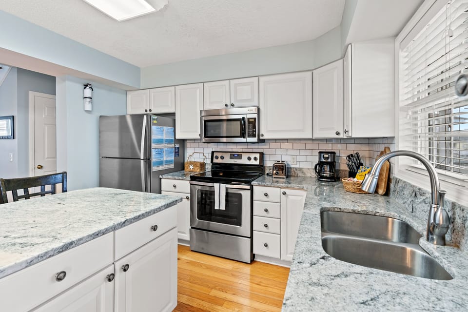 Coffee maker, toaster, stainless steel applicances