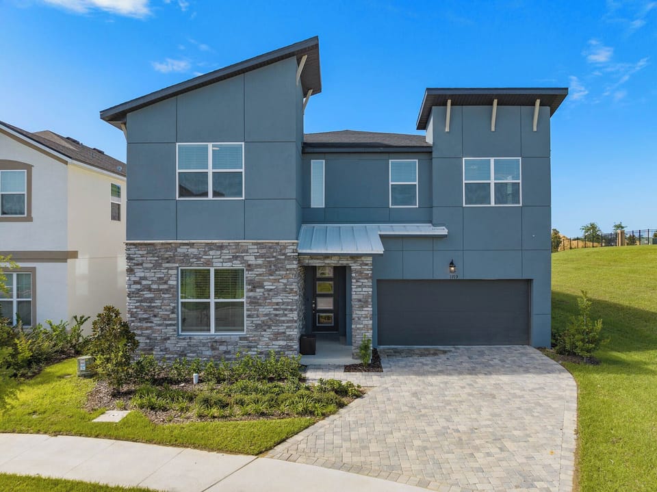 New construction home on a private corner lot.
