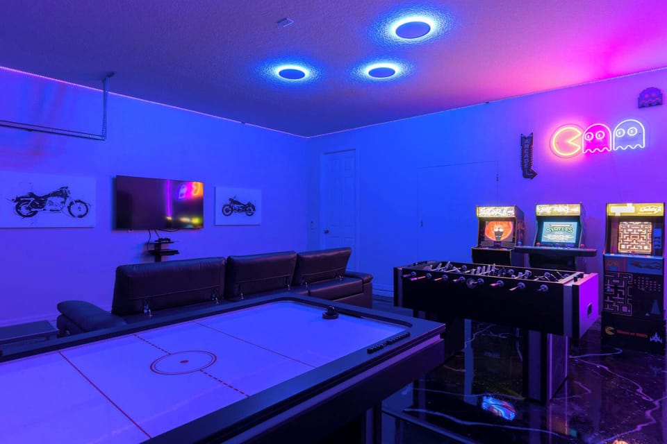Hours of fun in the game room!
Note: Pac Man arcade game is no longer available.