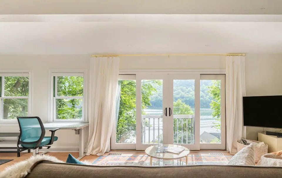 View of Squantz Pond from living room