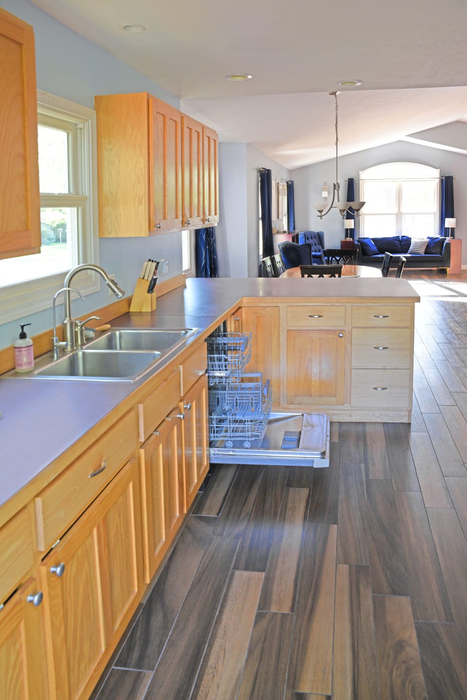 Kitchen, leading to Dining and Living Room.