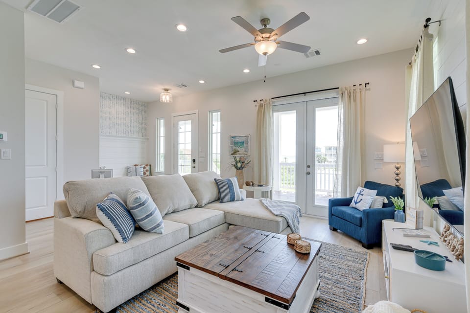 Galveston Vacation Rental | 3BR | 2.5BA | Stairs to Access | 2,800 Sq Ft