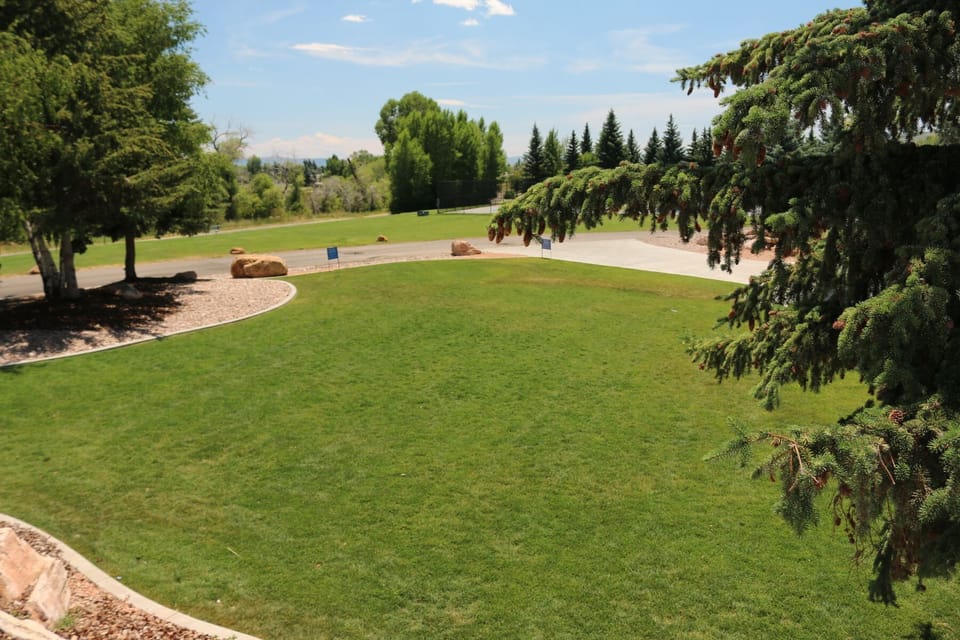 Lawn for yard games & fire pit