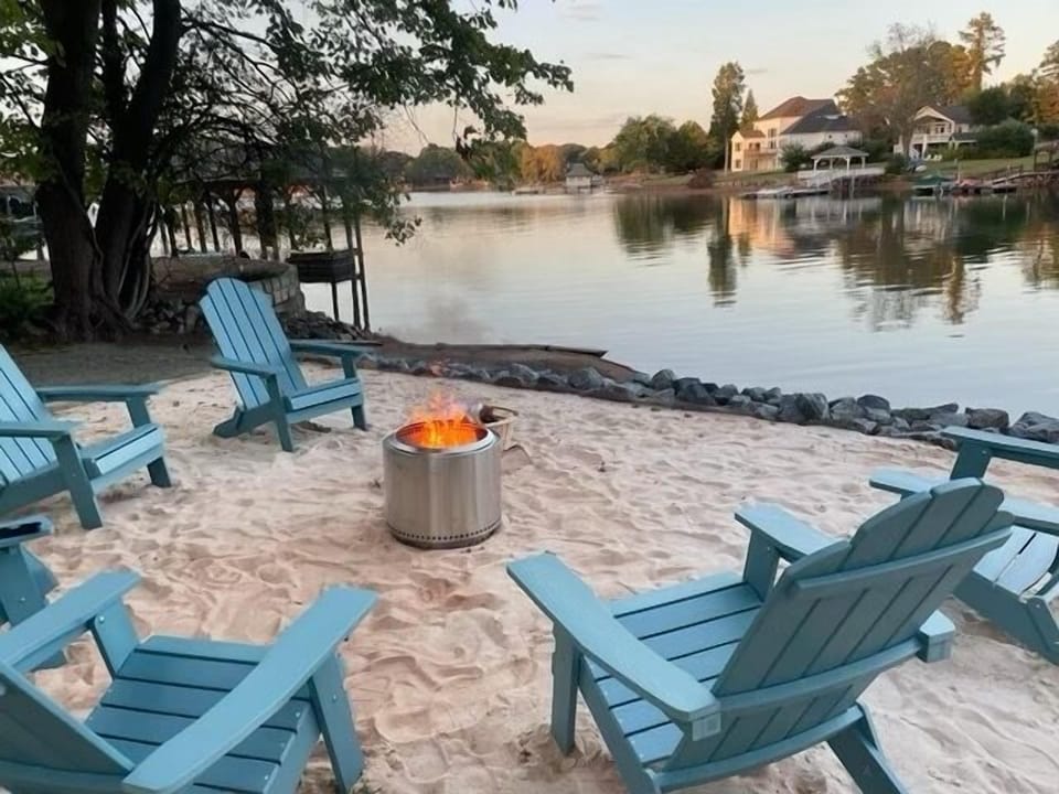 Lakeside sandy area for fire