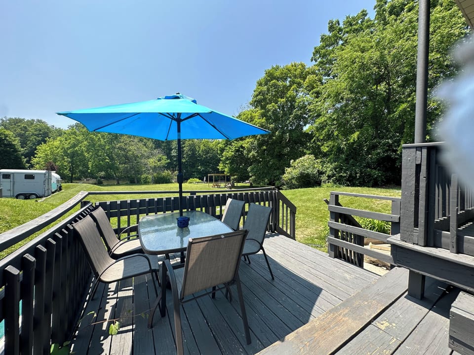 View from our deck! There’s plenty of seating for all!