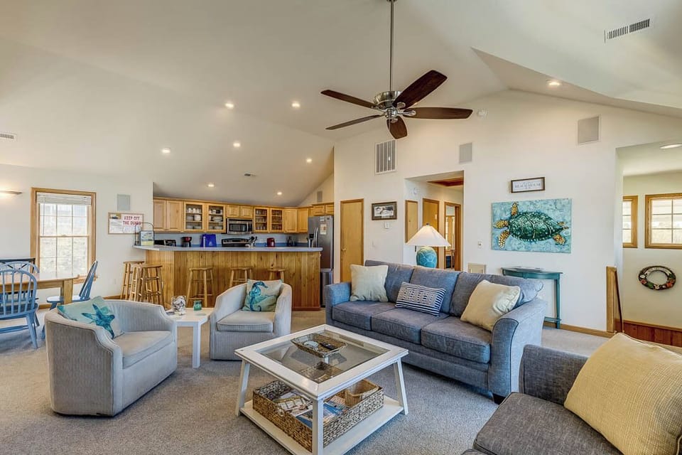 Top-Level Living Room with Deck Access
