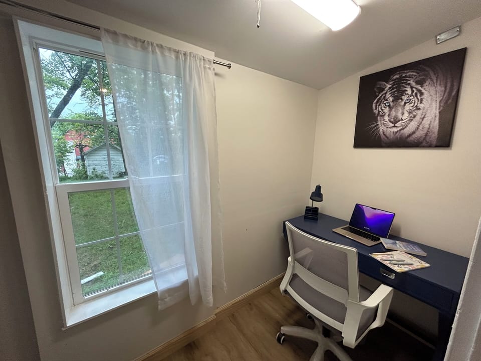 The attached office- desk, lamp, speedy WiFi 