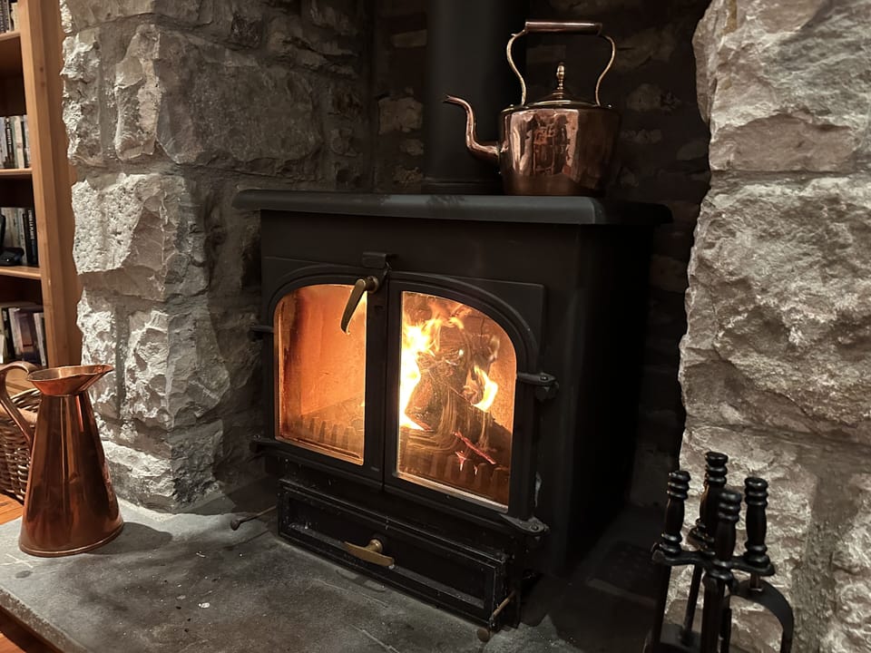 Warming log burner for the colder nights