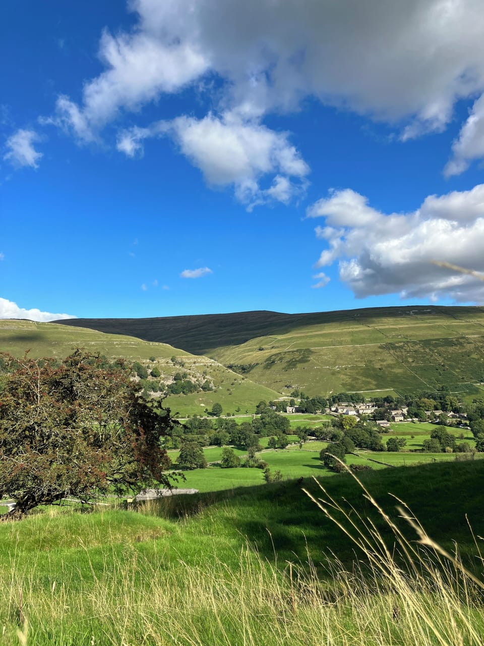 View of Buckden from Birks Fell. 
