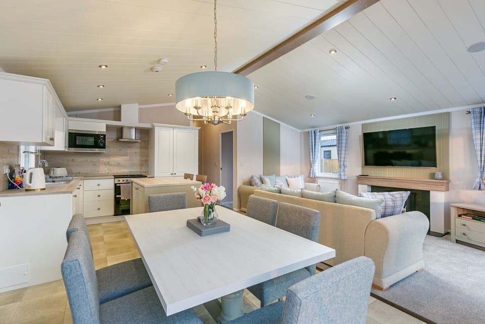 Over View of Dining Table, Kitchen and Lounge View