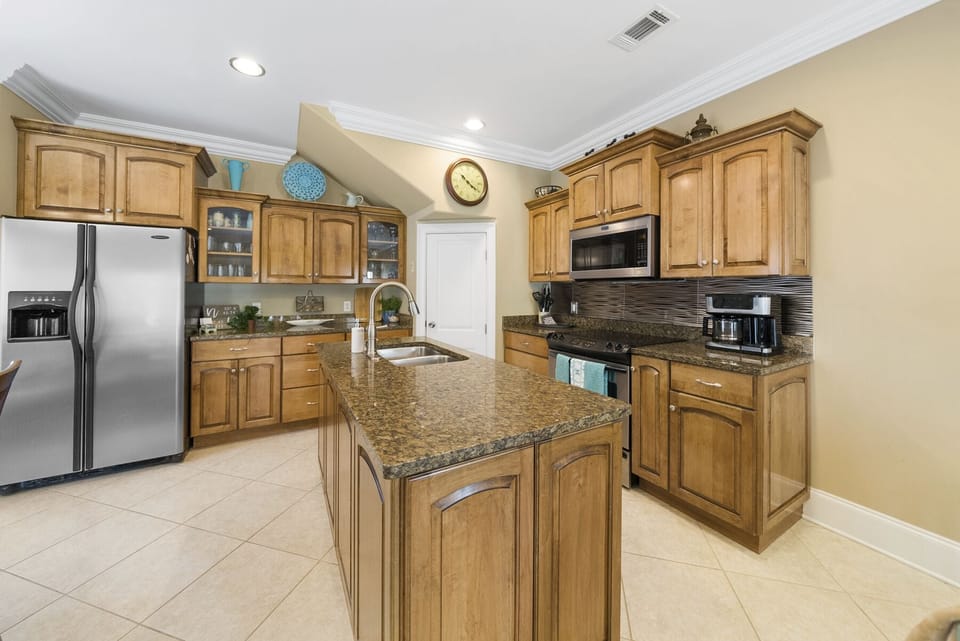 Kitchen is well stocked for all your cooking needs