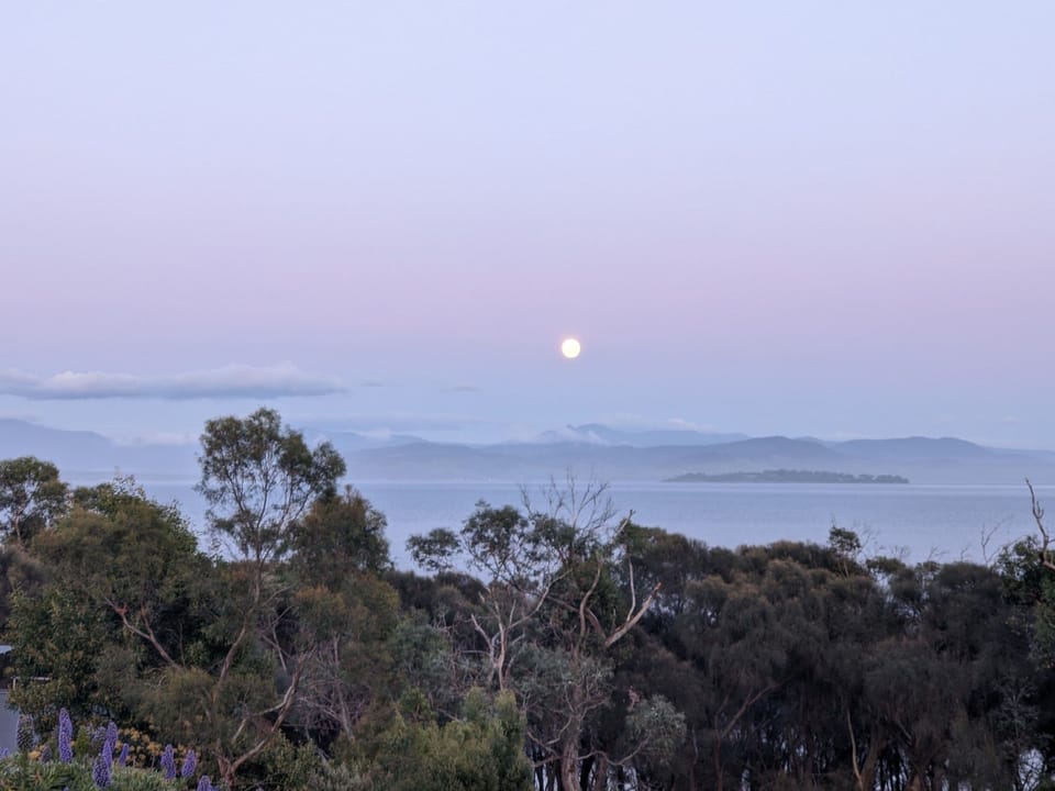 Supermoon sets early morning