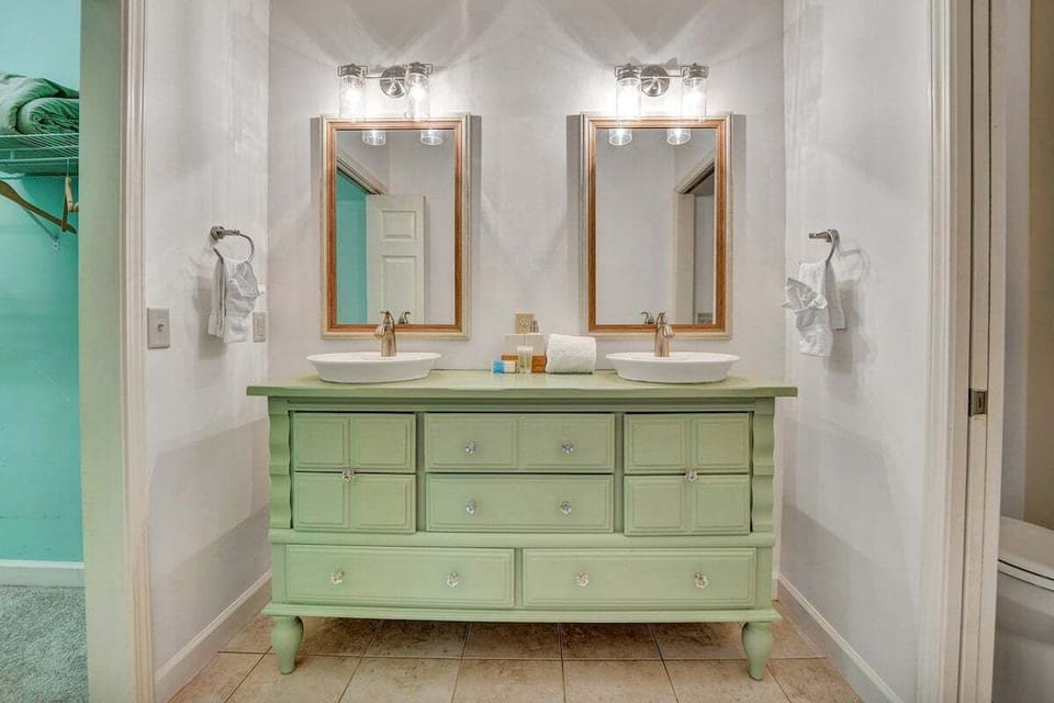 Bathroom attached to the primary bedroom