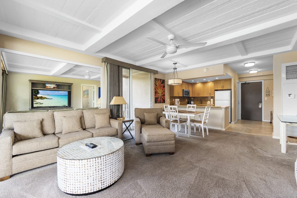 Relax in your spacious retreat with plush seating, modern kitchen, and coastal-inspired decor. Perfect for unwinding after island adventures or hosting memorable evenings with loved ones.