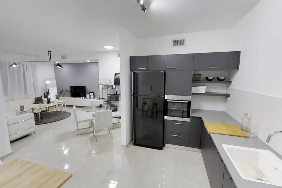 Fridge, stovetop, highchair, cookware/dishes/utensils