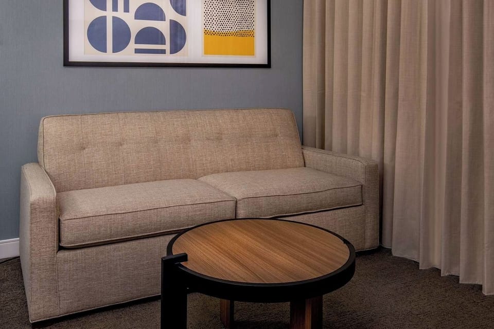 Lounge comfortably on the sofa with coffee table within reach.
