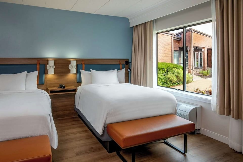 Settle in comfortably with two plush beds and natural light.