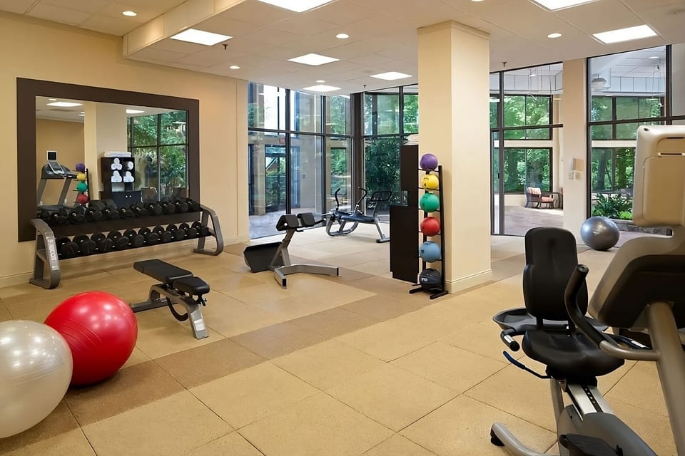 Recharge with a bright gym for energizing morning workouts.