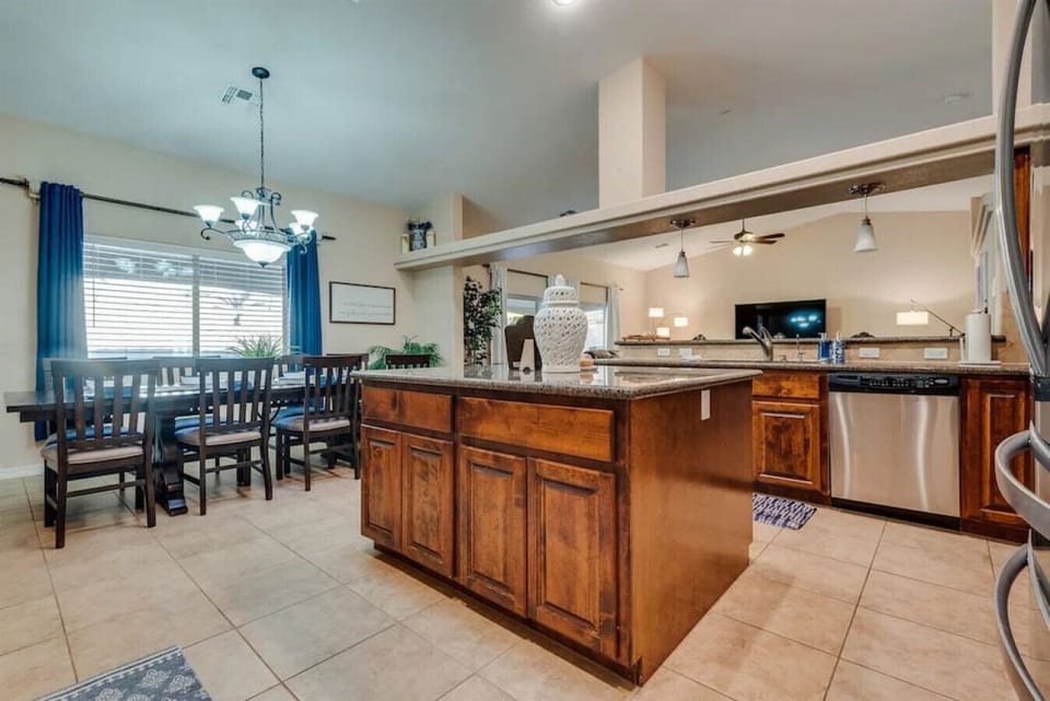 Large kitchen space with kitchen island