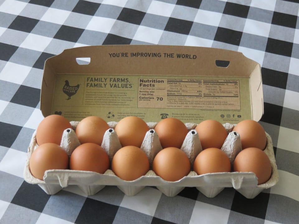 Non-GMO, Soy-free, Pasture raised eggs from our own chickens