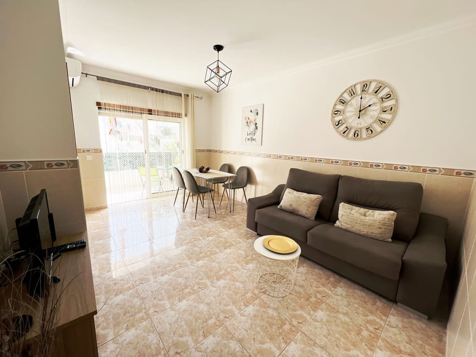 living room with sofa bed