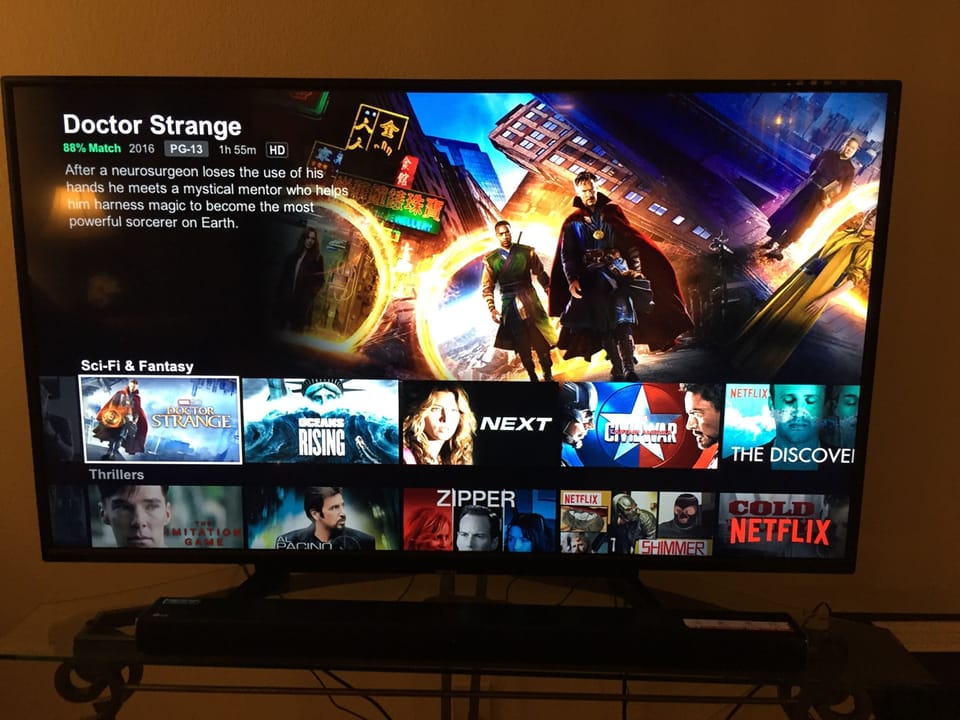 55 Inch HDTV w/ full Cable TV incl HBO, Showtime, digital music, Roku streaming