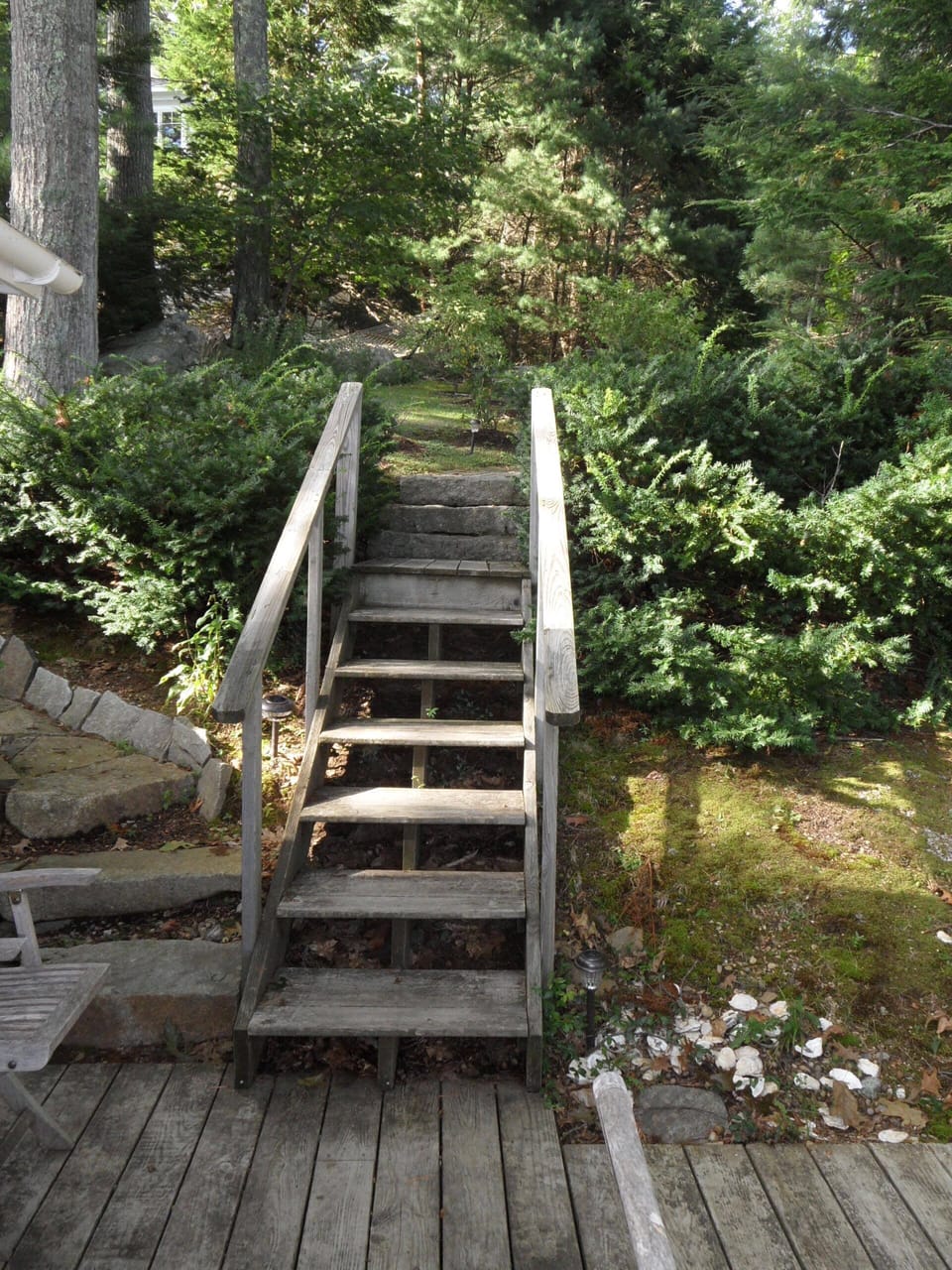 Steps down to the deck are difficult if anyone has mobility issues.