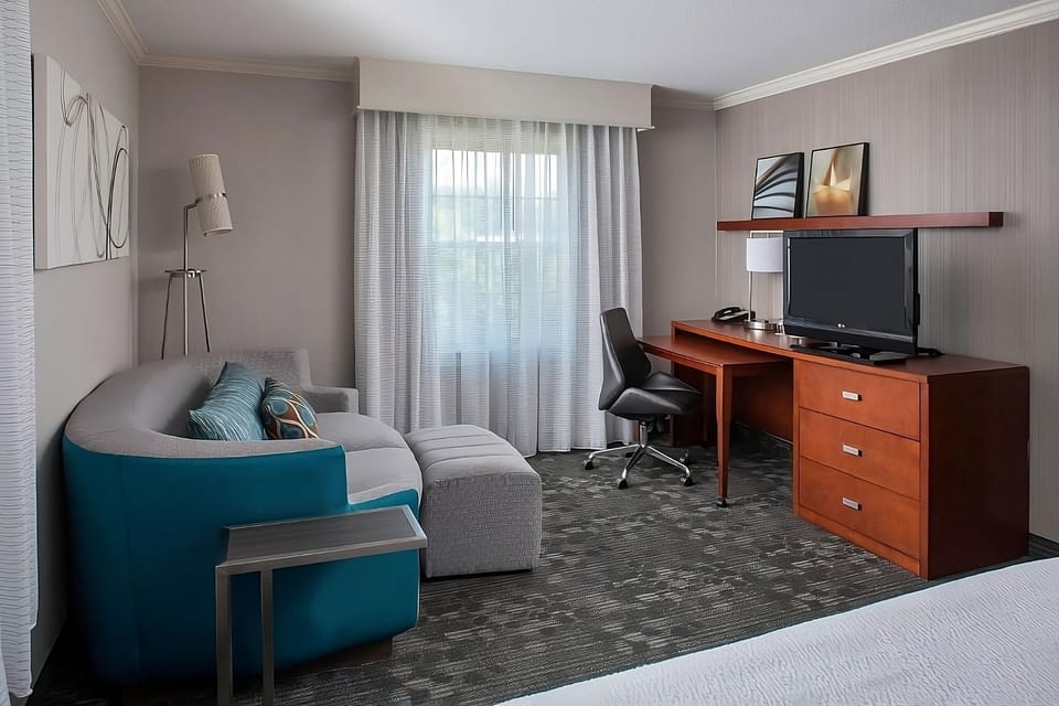 Lounge with a book, then catch up on emails nearby.