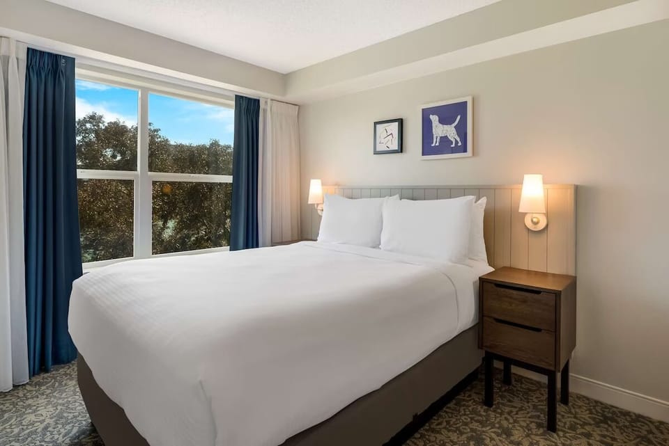 Wake refreshed to leafy views and a bright, airy space.