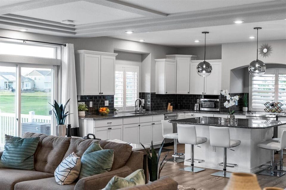 Open Concept Layout - Living Room and Kitchen