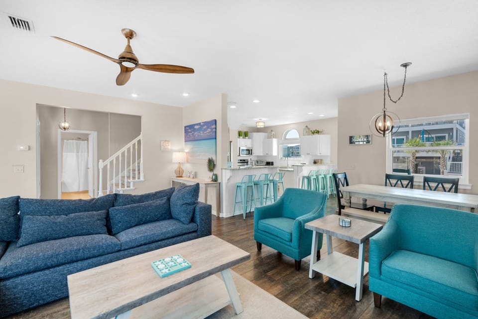 Living room to kitchen view