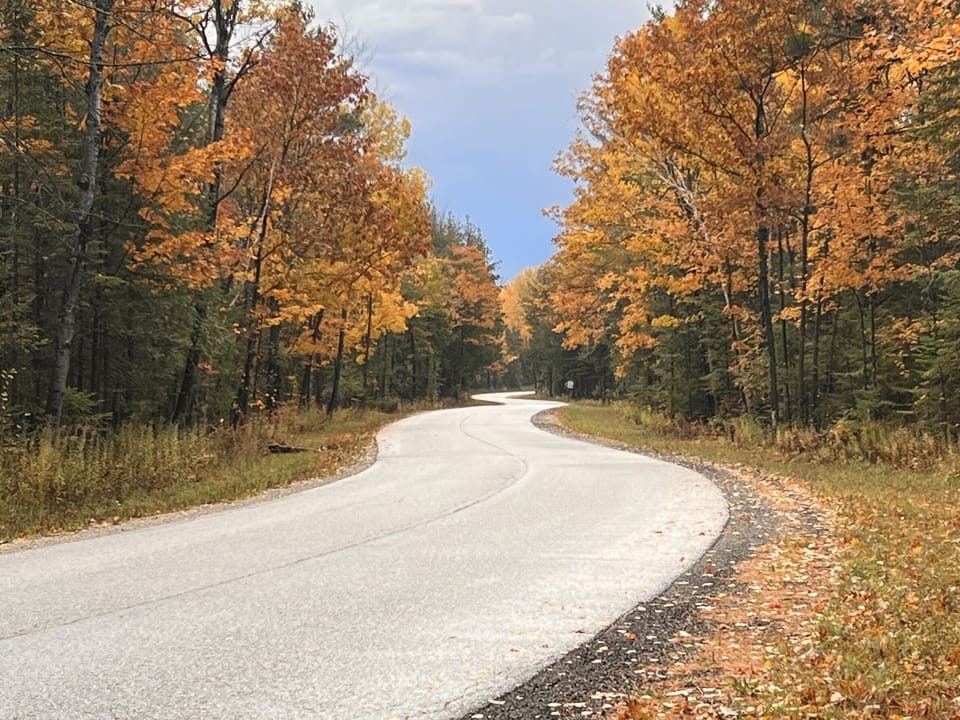 Not "THE" Door County winding road, but still a beautiful drive to the cottage.