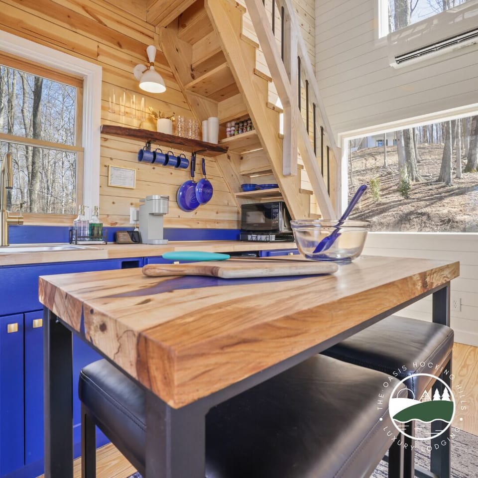 Our moveable table and seats can be an island or a table!