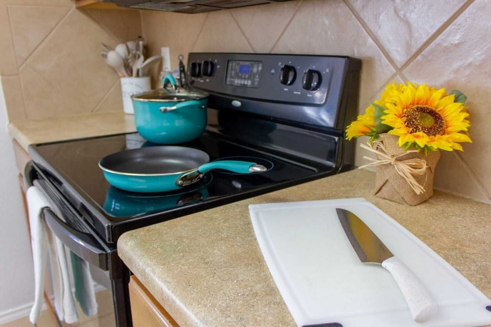 Our well equipped kitchen is stocked with all your culinary needs.