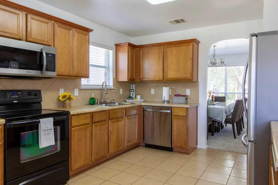 Ample space to prep and cook meals in our spacious kitchen.