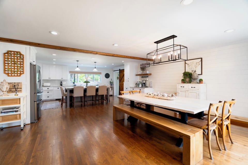 Farmhouse open plan living.