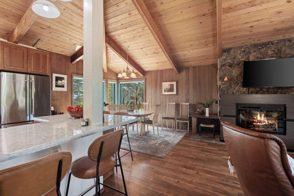 upstairs kitchen and dining