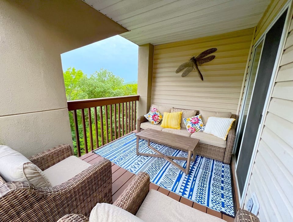 Second seating area on the private deck, accessible from the master bedroom.