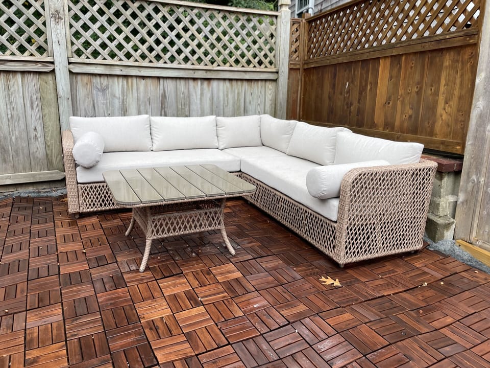Relax on the outdoor sofa and enjoy a good book… or a nap!