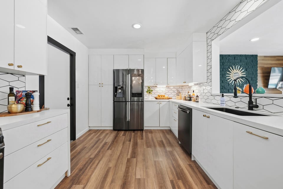 Our smart refrigerator has a Wi-Fi connection for streaming music while cooking!